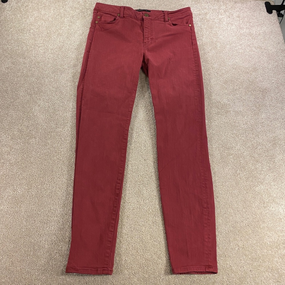 Liverpool Skinny Jeans Womens 12 Wine Red Stretch Mid Rise Streetwear